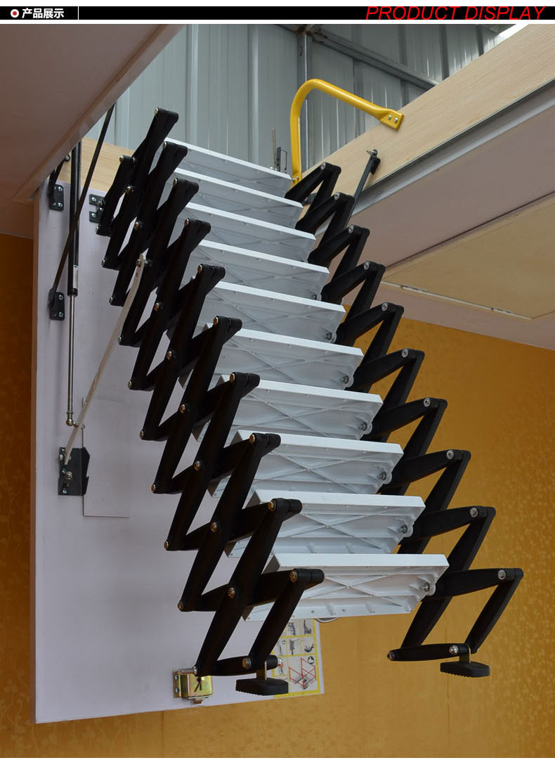 顶配加厚钛镁合金阁楼升降梯伸缩楼梯家用楼梯阁楼伸缩楼梯家用梯